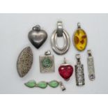 Collection of silver pendants 37g