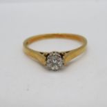 18ct gold .25 ct diamond ring 2.4g size Q