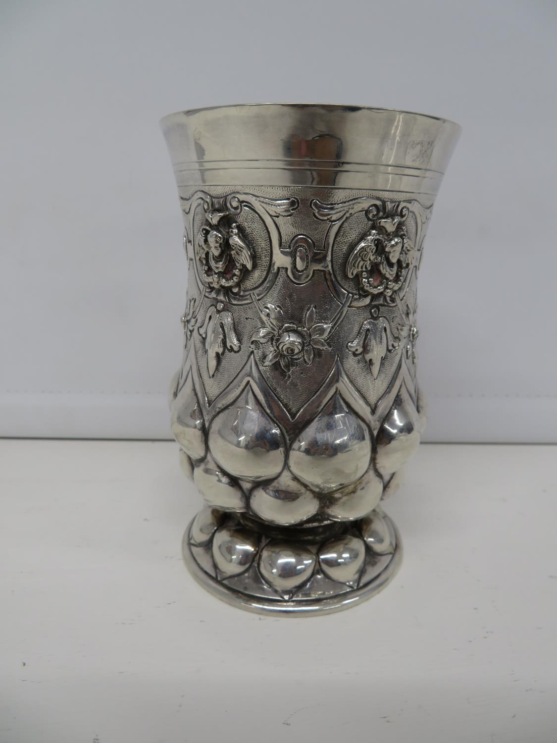 Very nicely decorated continental silver HM early 218g goblet 5" high - Image 6 of 11