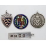 Collection of silver medallions and bullion bar 60g