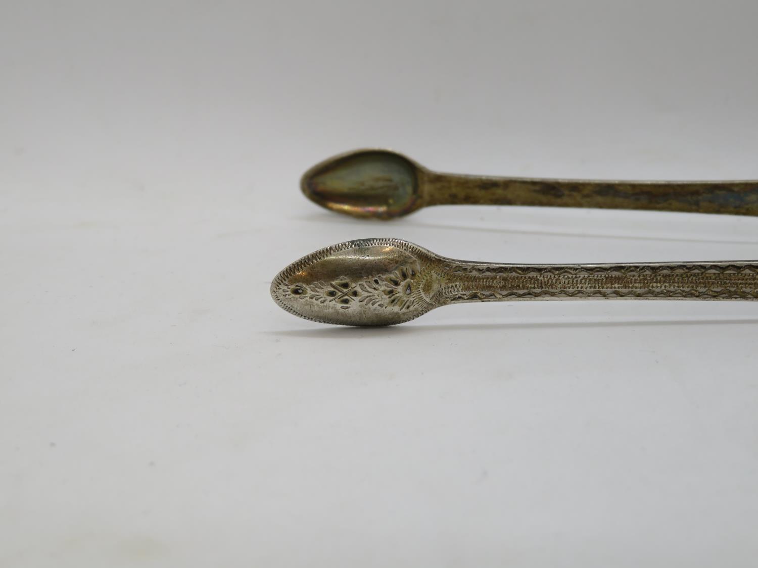 Early silver HM sugar nips - Image 2 of 2