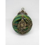 Buddha on glass pendant