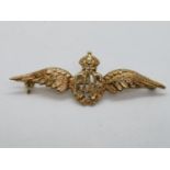 Large 9ct gold Sweetheart brooch 6.8g 2.5"