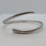 Silver diamond set bangle by Historic Originals 27.3g