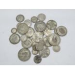 Bag of pre-1947 silver coins 213g