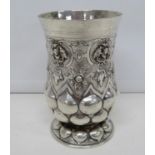 Very nicely decorated continental silver HM early 218g goblet 5" high