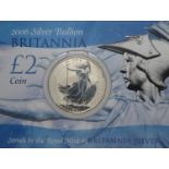 Silver bullion £2.00 Britannia 1oz fine silver coin 2006