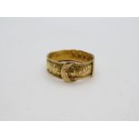 18ct early buckle ring size N 4.1g
