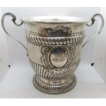 Large wine cooler with European silver HM to handle 10" 2.73kg