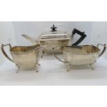 HM silver tea set 1148g