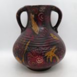 Chinese LUYI coloured pottery - boxed 12" high