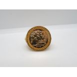 Boxed mint condition Royal Mint flower half sovereign ring boxed and unworn