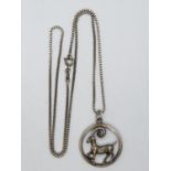 Silver box chain and Capricorn pendant 10g