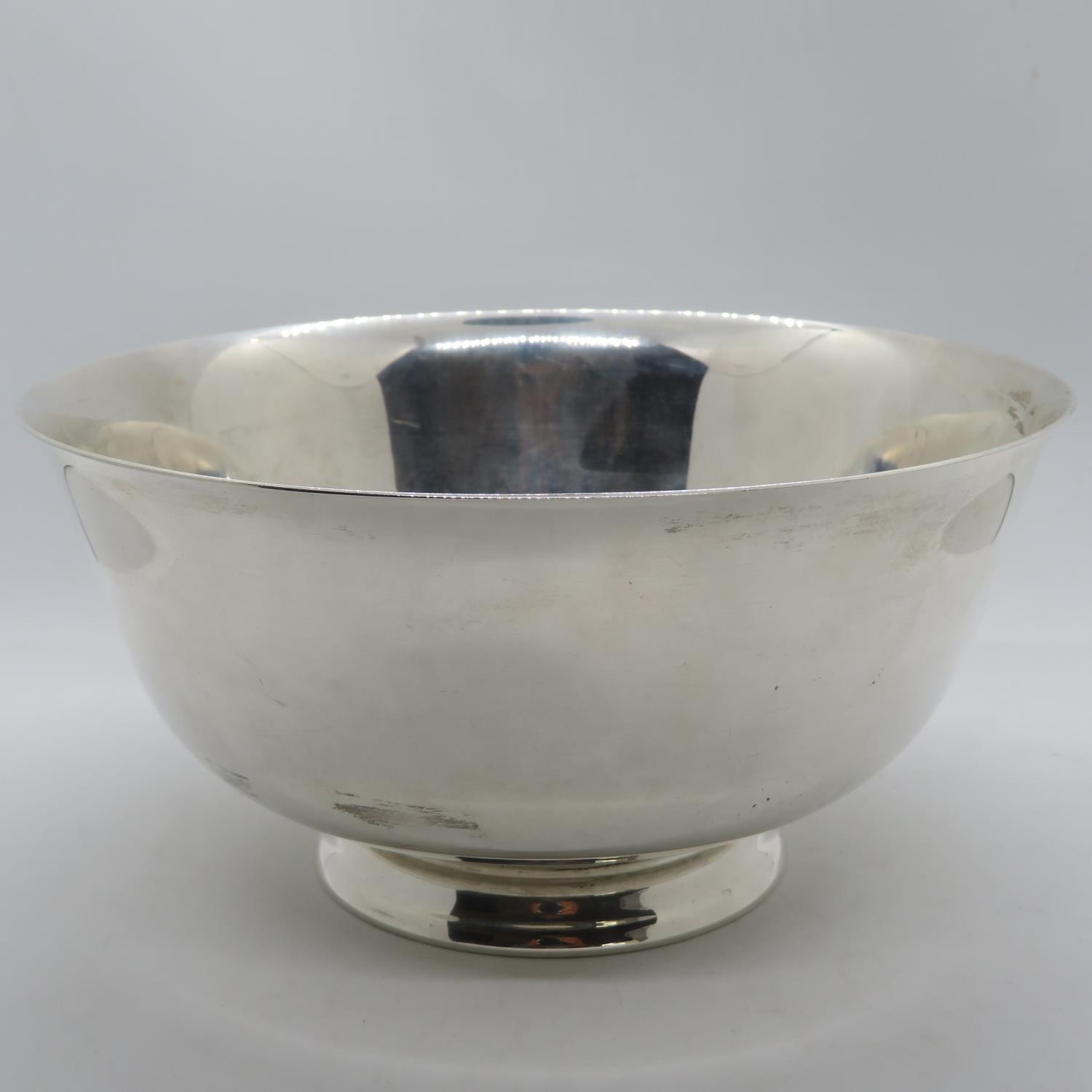 Large silver bowl by ~Royal Irish Silver Company with Dublin HM and later assayed in Sheffield 600g