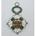 Silver and enamel 1929 medal - unknown origin - fine enamel work - 28g
