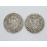 2x silver half crowns 1895 1900