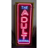 5' x 2' original neon sign ADULT CHANNEL - full working