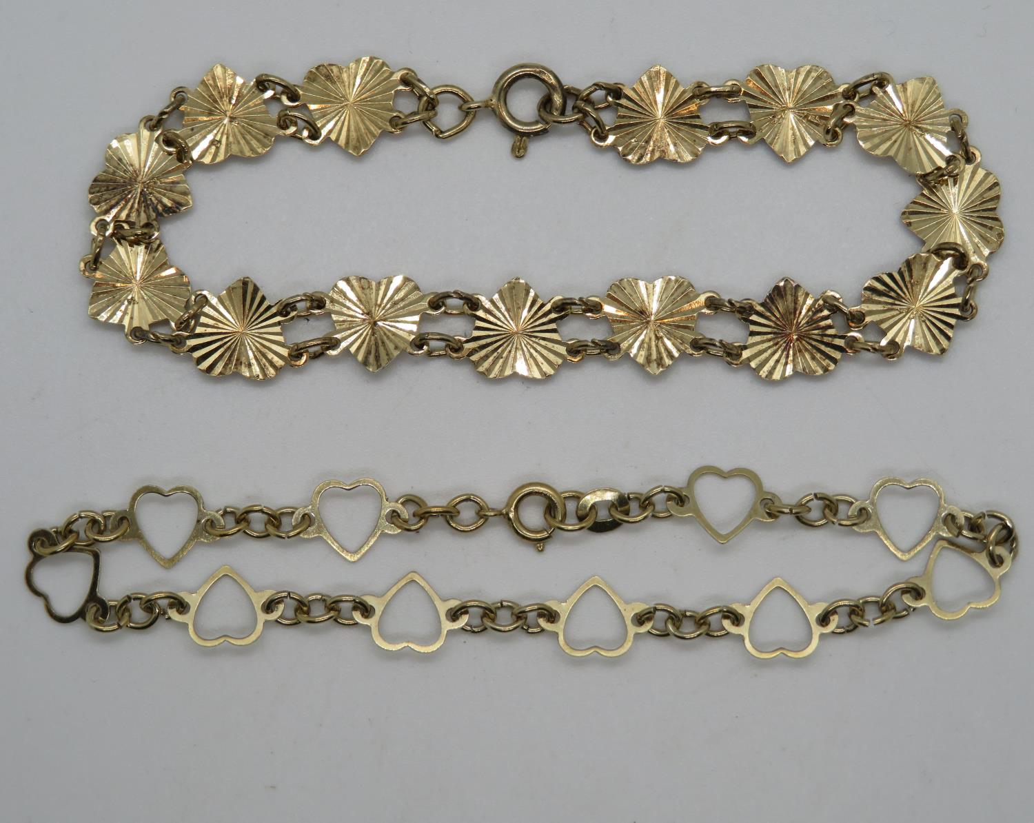 2x gold on silver Sweetheart bracelets 8g