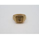 Large 9ct signet ring size S 6g