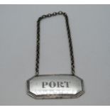 HM silver port label