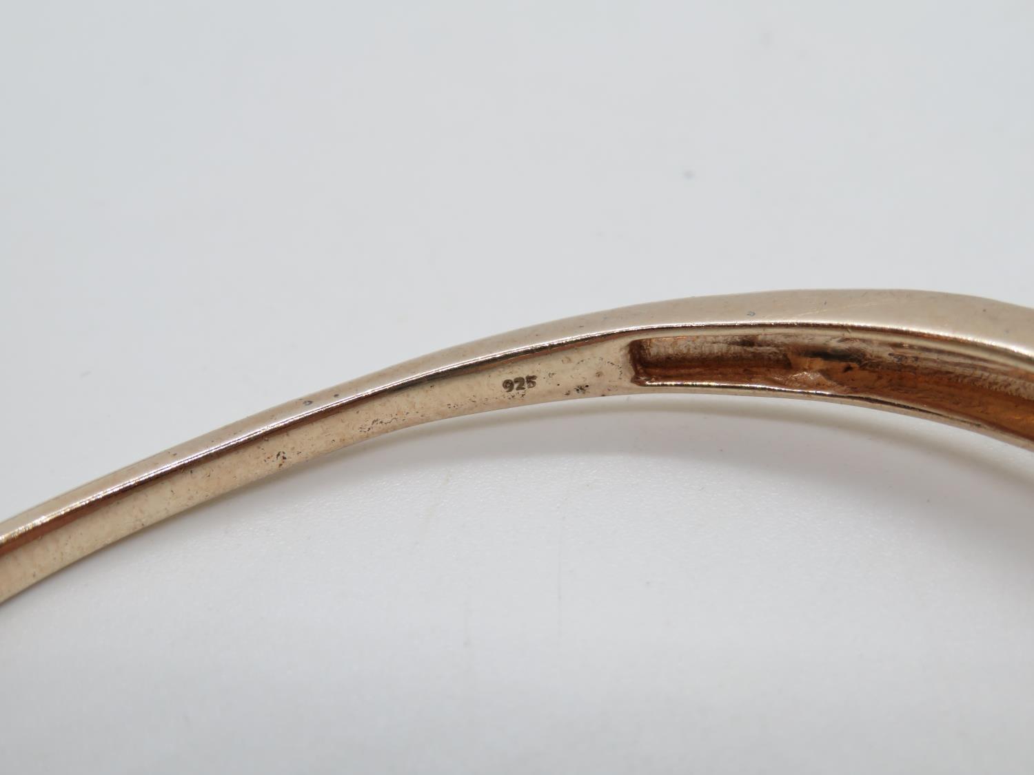 HM gold on silver bangle with pink mother of pearl 22.6g - Image 3 of 3