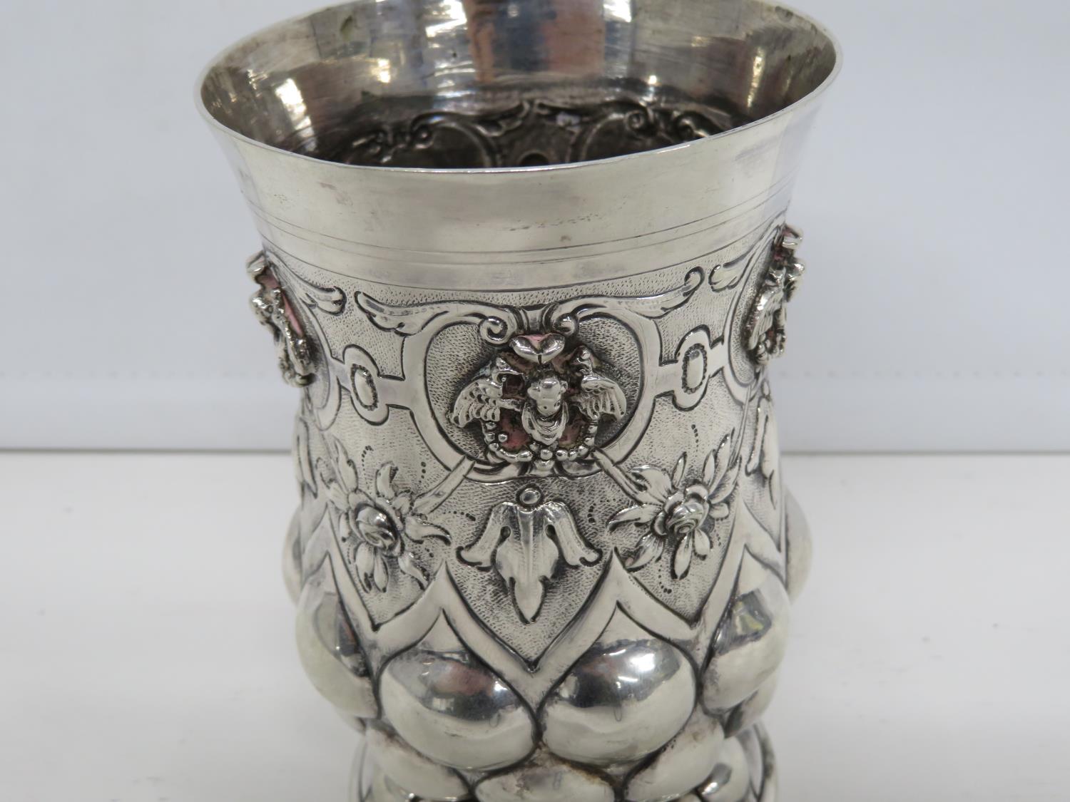 Very nicely decorated continental silver HM early 218g goblet 5" high - Image 3 of 11