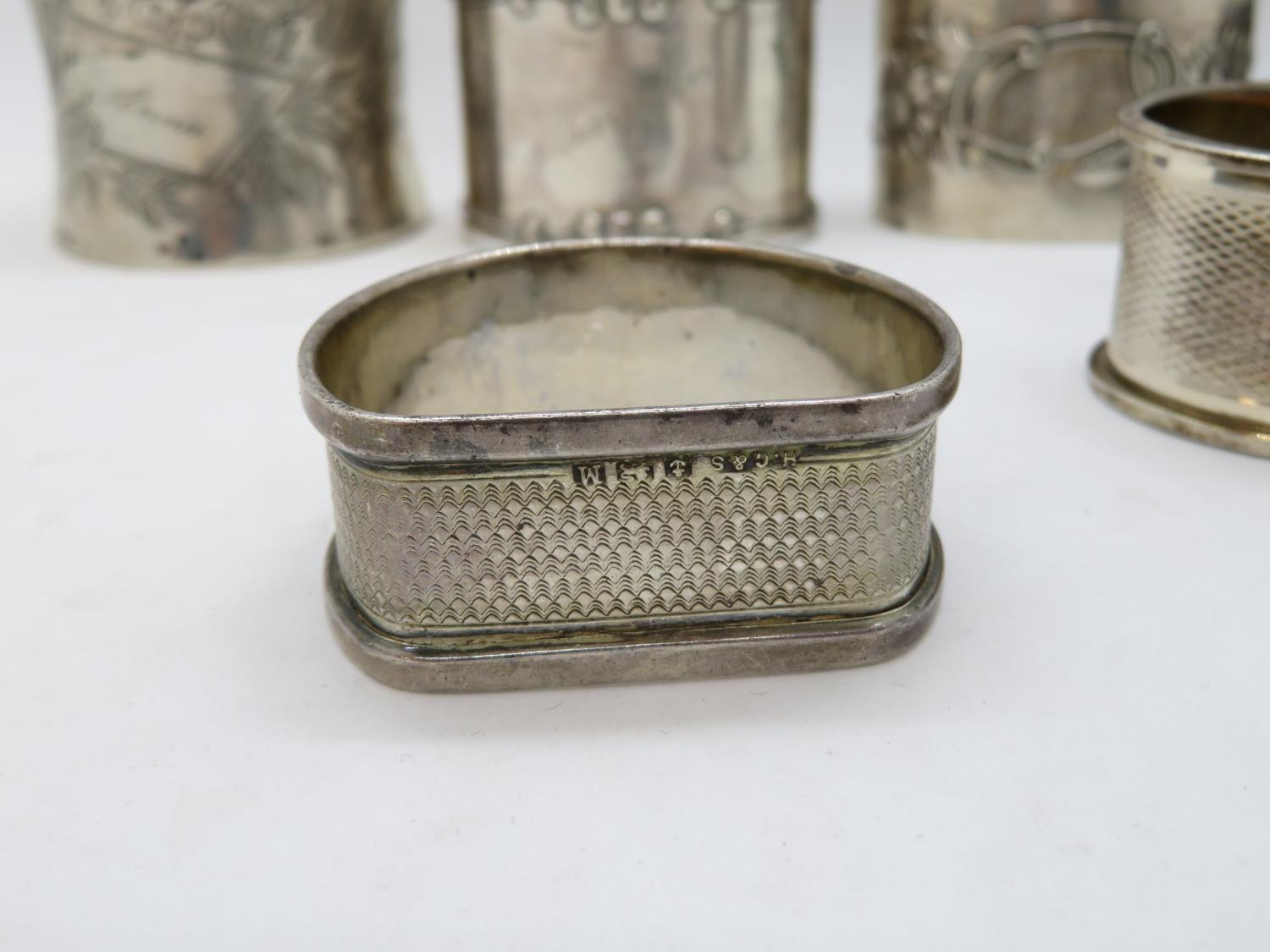 Collection of silver HM napkin rings 122g - Image 2 of 2