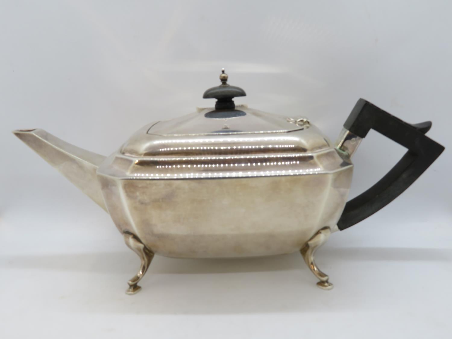 HM silver tea set 1148g - Image 2 of 5