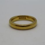 22ct gold wedding band size I +.5 fully HM 5.2g