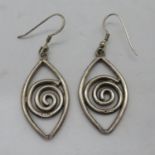 Silver spiral earrings