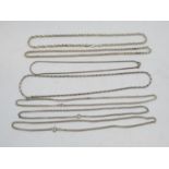 Collection of silver chains 68g