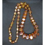 Large rope of Amber/Bakelite beads
