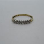 HM 9ct gold eternity ring set with 7x diamonds size T 1.5g