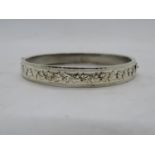 Victorian silver bangle with raised Ivy leaf decoration by Jackson Bros. Birmingham 1889 9g