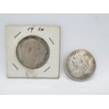 Silver half crowns 1895 and 1910