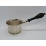 Silver and ebony brandy warming pan 8" English HM very early rubbed 129g