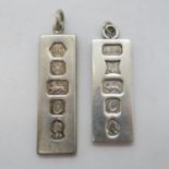 2x half ounce bullion pendants