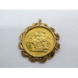 1887 2sovereign coin in pendant mount 21.2g