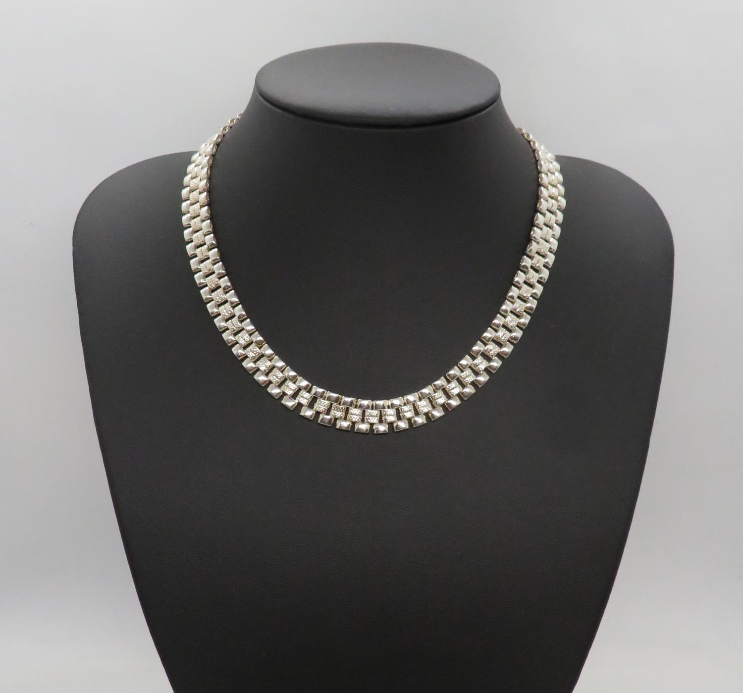 HM silver choker collarette 16" 41.8g