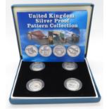 UK silver proof pattern £1.00 coin collection