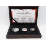 50th Anniversary of Canadian Flag 3 coin set - coin 1 is 999 silver coin 2 999 silver coin 3 24ct