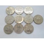 10x £5.00 coins