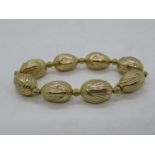 Gold on silver bobble bracelet Birmingham 2007 24.8g