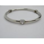 HM silver bangle set with French cut CZ 12.3g