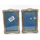 2x 6" x 4" silver photo frames