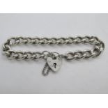 Silver bracelet with padlock