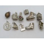 Collection of 10x silver charms 38g