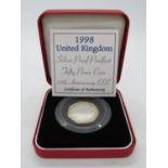 1998 silver proof Piedfort 25th Anniversary of EEC