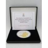 QEII 90th Birthday pure silver 5oz diamond set proof coin