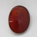 Agate and silver HM brooch